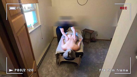 Son fucks his mature mother in the pussy on a massage table