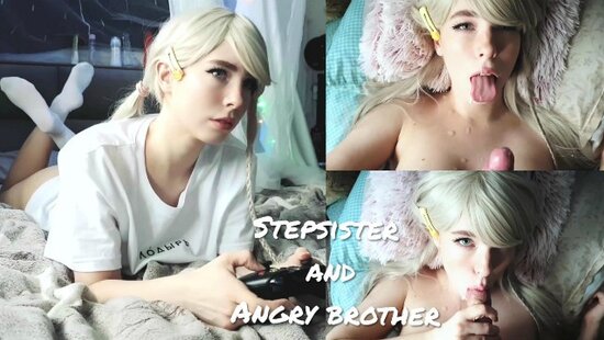 His stepsister accidentally broke his game console, so he punished her with rough sex.
