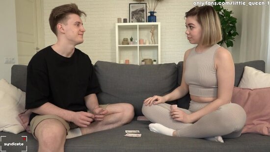 Step-sister lost her firm ass to her brother in a card game and enjoyed hot anal sex