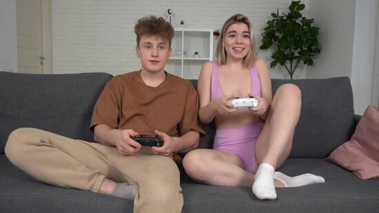 While their parents were away, stepbrother and stepsister decided to have some adult fun and engaged in hot sex.