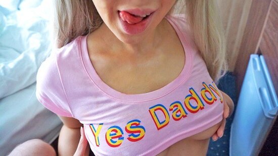 Cute stepdaughter with great tits gets a mouthful of thick cum from her horny stepdad