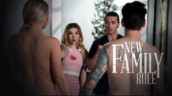 Family gangbang with busty mom and young daughter